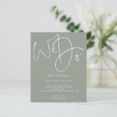 Papier Budget Script We Do Sage QR Code Wedding Invite (Debout devant)