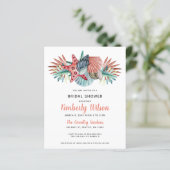 Papier Budget Sea Coral Beach Invitation nuptiale douche (Debout devant)