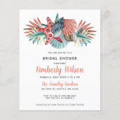 Papier Budget Sea Coral Beach Invitation nuptiale douche (Devant)