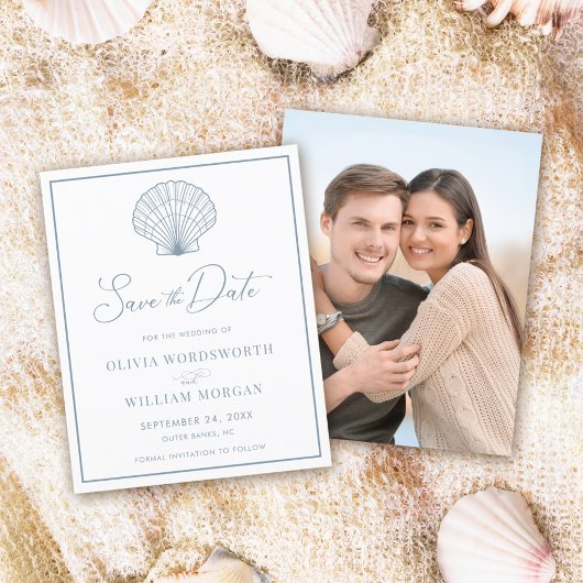 Papier Budget Seashell Beach Dusty Blue Enregistrer la da