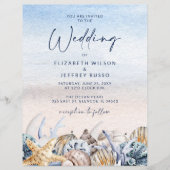 Papier Budget Seashells Beach Mariage Invitation (Devant)