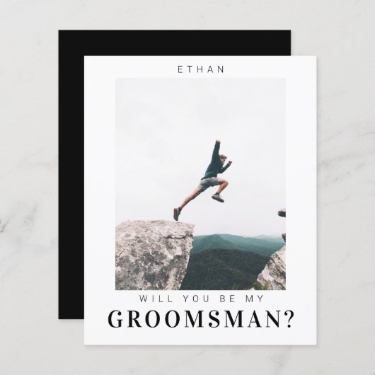Papier Budget Serez-vous mon Groomsman photo minime (Devant / Derrière)