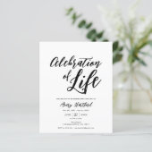 Papier Budget Service funéraire moderne Célébration de la (Debout devant)