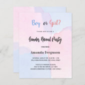 Papier Budget sexe révéler l'invitation rose bleu (Devant / Derrière)