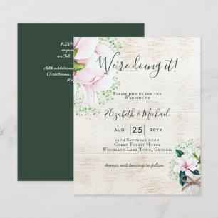 Papier BUDGET Shabby Pink Magnolia Chic Wedding Invitatio