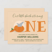 Papier Budget Shark Un Citrouille Premier Invitation d'an (Devant / Derrière)