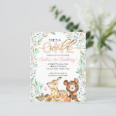Papier Budget She's A Wild One First Birthday Invitations (Debout devant)