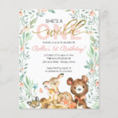 Papier Budget She's A Wild One First Birthday Invitations (Devant)