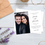 Papier Budget Side Photo Mod Élégant Mariage de calligrap<br><div class="desc">** LE PAPIER SATIN EST PAPIER MINCE. METTEZ À NIVEAU LE PAPIER POUR UN PAPIER PLUS ÉPAISSE. A UNE OPTION POUR ENVELOPPES. *** Économisez de l'argent sur les invitations avec cette petite invitation qui a une option pour les enveloppes. Préparez vos invités pour la réception de mariage extraordinaire avec votre...</div>