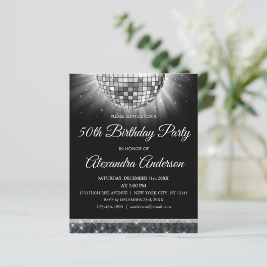 Papier Budget Silver 50e anniversaire Silver Disco Ball (Debout devant)