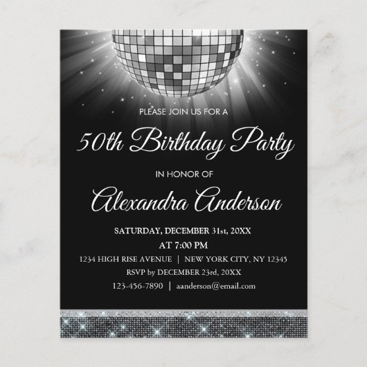 Papier Budget Silver 50e anniversaire Silver Disco Ball (Devant)