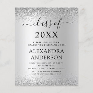 Papier Budget Silver Black 2023 Graduation Party Parties