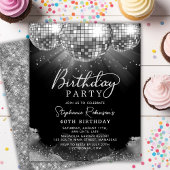 Papier Budget Silver Disco Ball 40e anniversaire Invitati