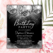 Papier Budget Silver Disco Ball 40e anniversaire Invitati