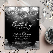 Papier Budget Silver Disco Ball 40e anniversaire Invitati