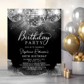 Papier Budget Silver Disco Ball 40e anniversaire Invitati