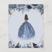 Papier Budget Silver Dusty Blue Robe Sweet 16 Invitation (Dos)