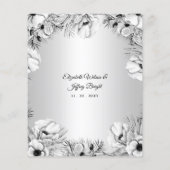 Papier Budget Silver Floral Faire-part de mariage géométr (Dos)