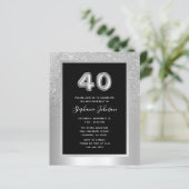 Papier Budget Silver Foil 40e anniversaire de fête Invita (Debout devant)