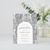 Papier Budget Silver Glam Floral Arch Invitation (Debout devant)