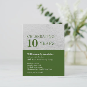 Papier Budget Silver Green Business Anniversaire Invitati