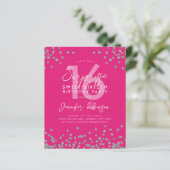 Papier Budget Silver Hot Pink Confetti Sweet 16 Invitatio (Debout devant)