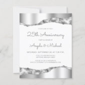 Papier Budget Silver Mirror Foil 25th Anniversary Invite (Devant)
