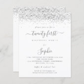 Papier Budget Silver Parties scintillant Girly Invitation (Devant / Derrière)
