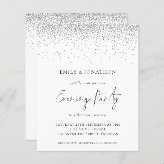 Papier Budget Silver Parties scintillant Mariage Soirée I (Devant / Derrière)