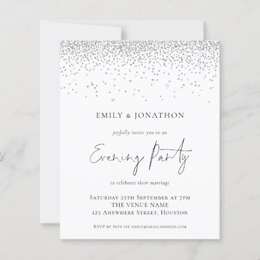 Papier Budget Silver Parties scintillant Mariage Soirée I (Devant)