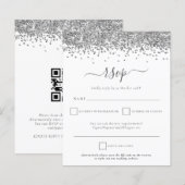 Papier Budget Silver Parties scintillant QR Code Mariage  (Devant / Derrière)