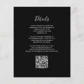 Papier Budget Silver Peach Black Floral QR Code Mariage (Dos)