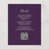 Papier Budget Silver Purple Plum Floral QR Code Mariage (Dos)