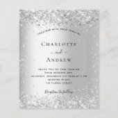 Papier Budget Silver QR code RSVP faire-part de mariage (Devant)