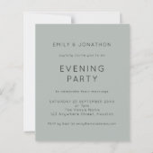 Papier Budget Silvery Sage Mariage Invitation de soirée (Devant)