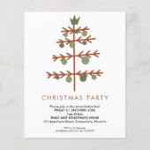 Papier Budget Simple Arbre Noël Invitation (Devant)
