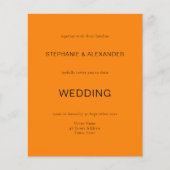 Papier Budget Simple Automne Orange Mariage QR Code Invit (Devant)