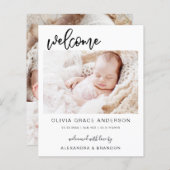 Papier Budget Simple Bébé Faire-part photo Collage (Devant / Derrière)