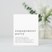 Papier Budget Simple Black White Engagement Invitation (Debout devant)