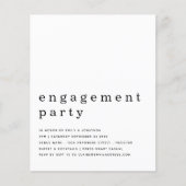 Papier Budget Simple Black White Engagement Invitation (Devant)