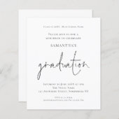 Papier Budget Simple Black White Grad Luncheon Invitation (Devant / Derrière)