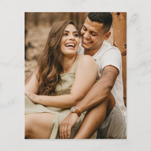 Papier Budget Simple Black White Photo Faire-part de mari (Dos)