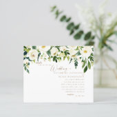 Papier Budget Simple Blanc Floral & Mariage Or (Debout devant)