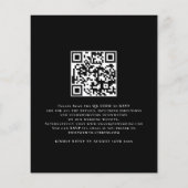 Papier Budget Simple Blanc Noir QR Code invitation de mar (Dos)
