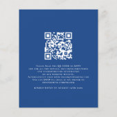 Papier Budget Simple Bleu Bleu QR Code Mariage Invitation (Dos)