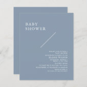 Papier Budget Simple Bleu Moderne Baby shower Invitation (Devant / Derrière)