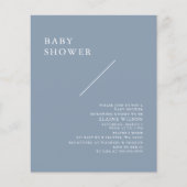 Papier Budget Simple Bleu Moderne Baby shower Invitation (Devant)