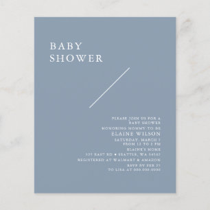 Papier Budget Simple Bleu Moderne Baby shower Invitation