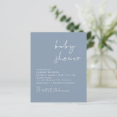 Papier Budget Simple Bleu Moderne Baby shower Invitation (Debout devant)