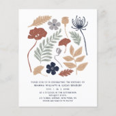 Papier Budget Simple Blue Redwood Flowers Moderne Mariage (Devant)